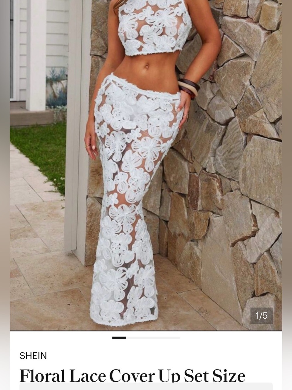 Floral Lace Cover Up Set Size small